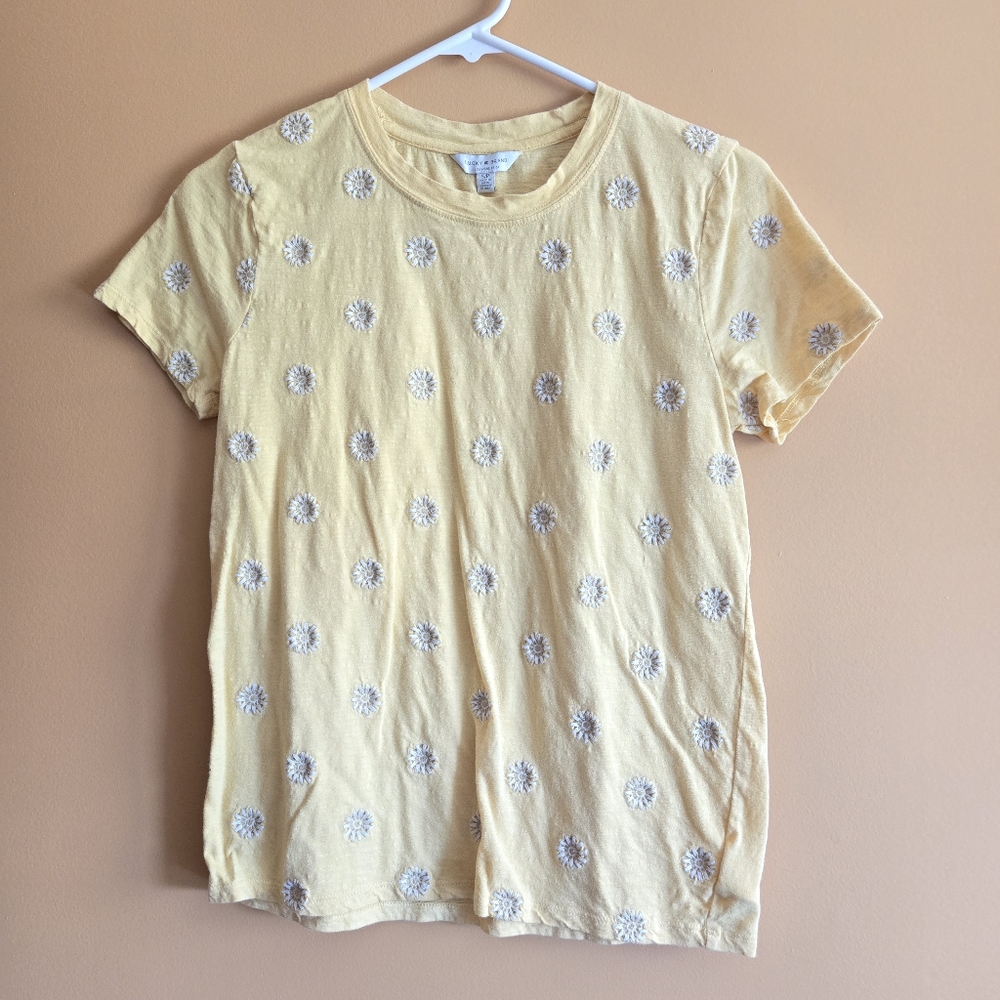 Lucky Brand Embroidered Flower Tee